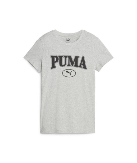 Camiseta Casual Puma Squad Graphicc Tlight Gray Hea Mujer