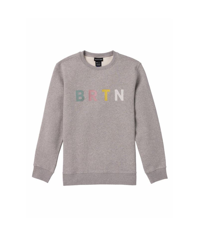 Sudadera Burton Mb Brtn Crew Gray Heather Multi...