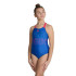 Bañador de Natación Arena Swimsuit V Back Graphic Royal/Fluo Red Niña