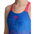 Bañador de Natación Arena Swimsuit V Back Graphic Royal/Fluo Red Niña