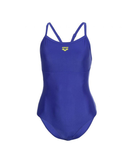 Bañador de Natación Arena Solid Swimsuit Mujer Neon Blue