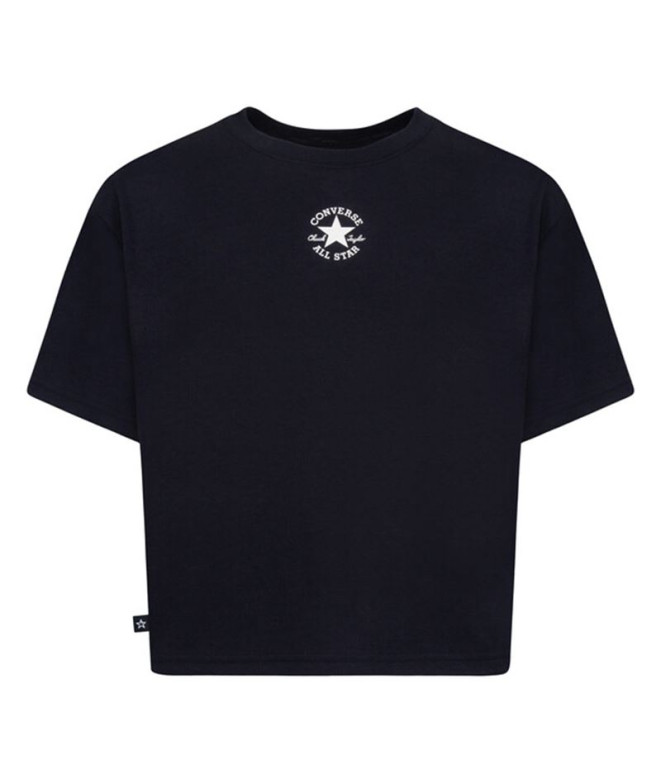 Camiseta Converse Chuck Patch Boxy Negro Niña