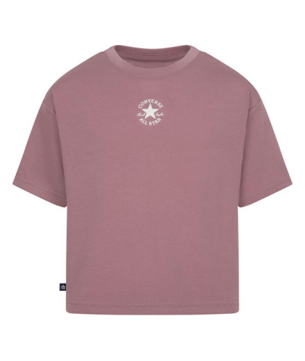 Camiseta Converse Chuck Patch Boxy Rosa Niña