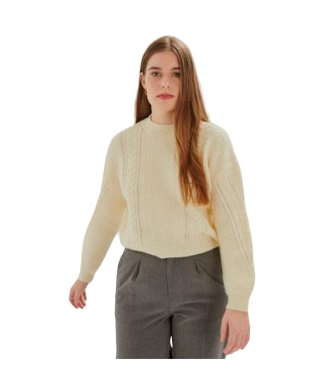 Camiseta 24Colours Mujer Blanco Roto