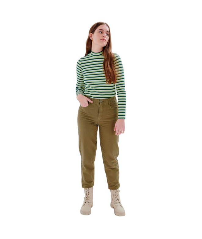 Pantalones 24Colours Mujer Oliva