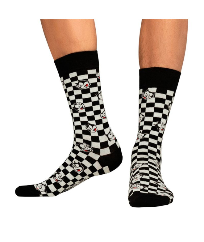 Calcetines Jimmy Lion Felix Check Black & White