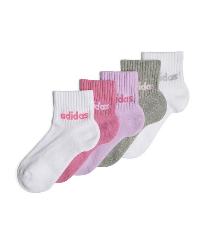 Calcetines adidas Lin Ank 5P Infantil Blanco