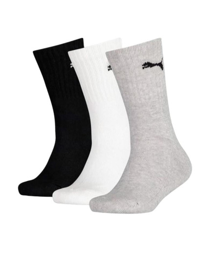 Calcetines Puma Crew 3P Negro-Blanco-Gris