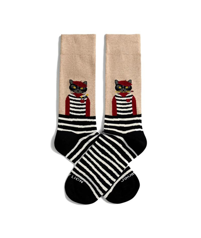 Calcetines Jimmy Lion Artist Cat Beige