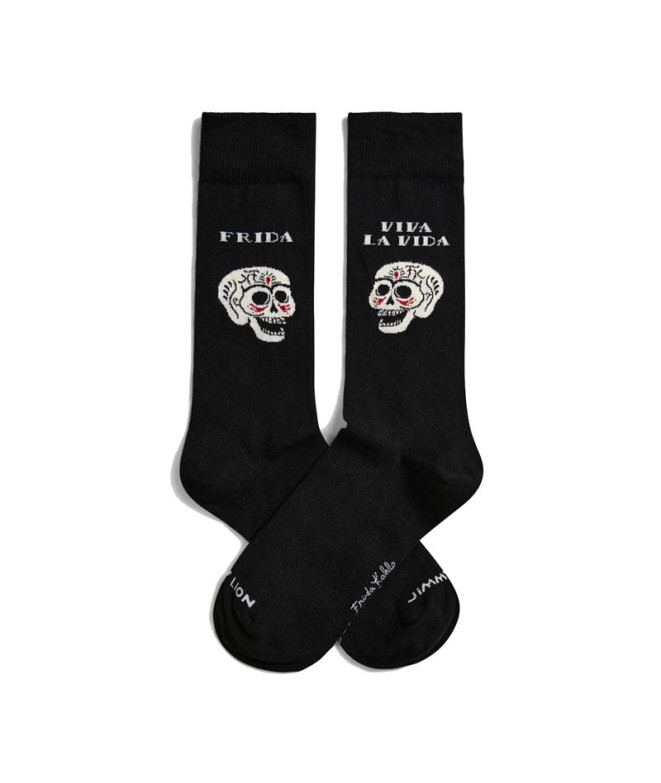 Calcetines Jimmy Lion Frida Viva La Vida Negro
