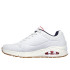 Zapatillas Skechers Uno - Stand On Air Hombre White Durabuck/Navy/Red Trim