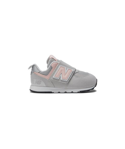 Zapatillas New Balance 574 NEW-B Hook & Loop Bebé Gris-Rosa