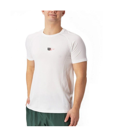 Camiseta de Pádel Wilson Team Seamless Crew Blanco Hombre