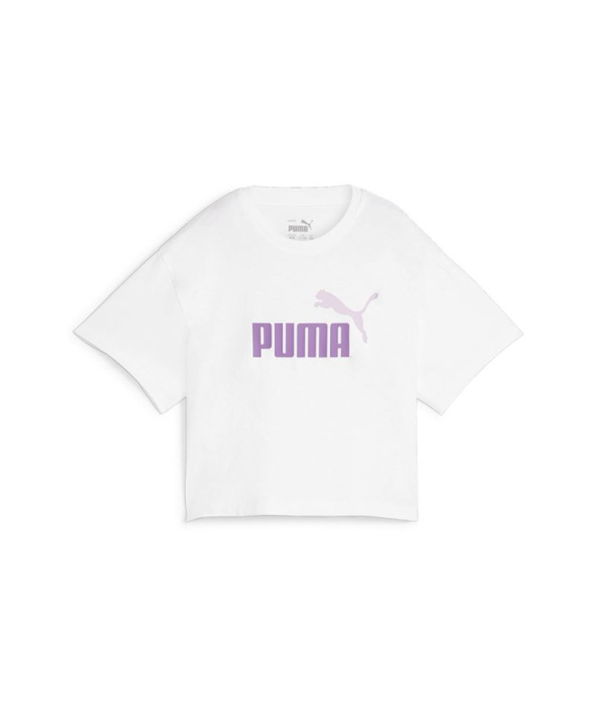 Camiseta Puma Girls Cropped Infantil Blanco