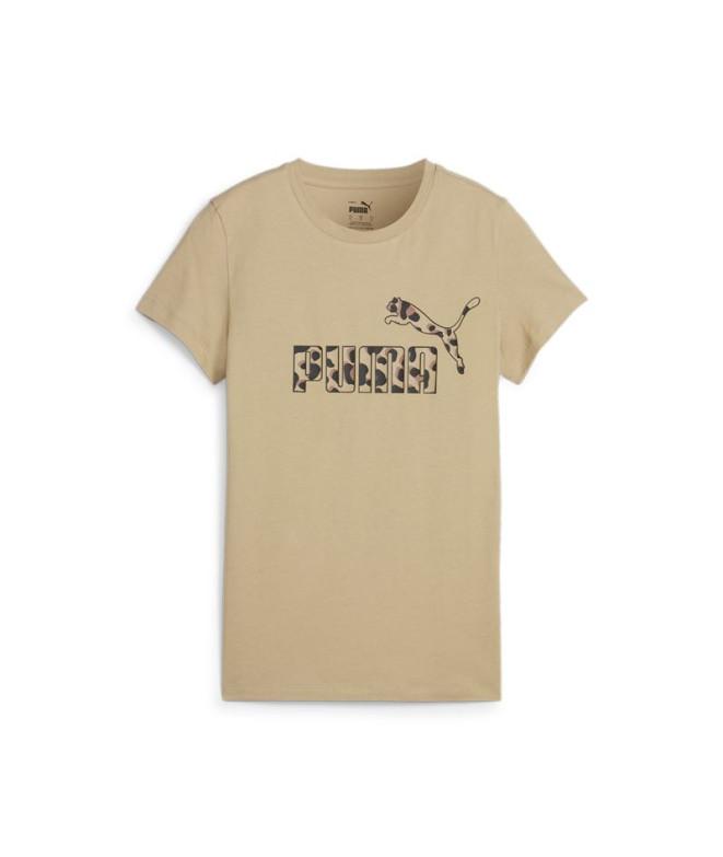 Camiseta Puma ESS+ ANIMAL Graphic Beige Mujer