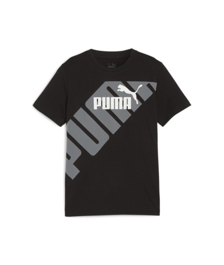Camiseta Puma Power Graphic Negro Infantil