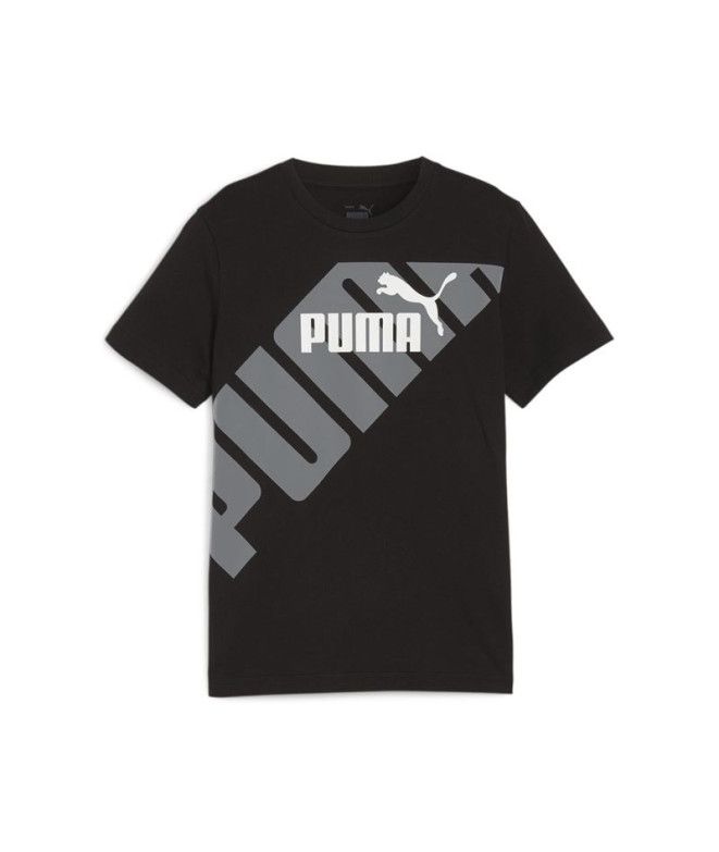 Camiseta Puma Power Graphic Negro Infantil