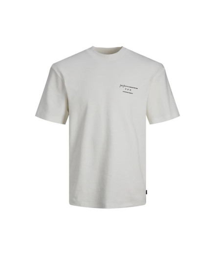 Camiseta Jack And Jones Lisa Cuello Redondo Hombre Blanco