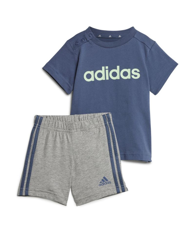 Conjunto adidas I Lin Co Set Infantil Azul/Gris