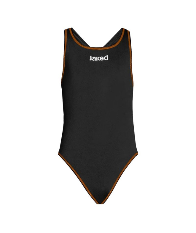 Bañador Entreno Jaked Milano Niña Negro/Naranja