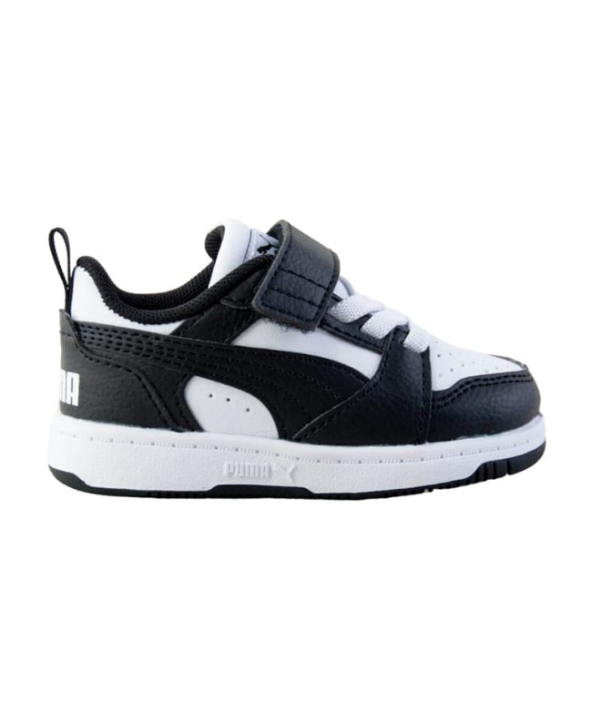 Zapatillas Puma Rebound V6 Infantil Blanco Negro
