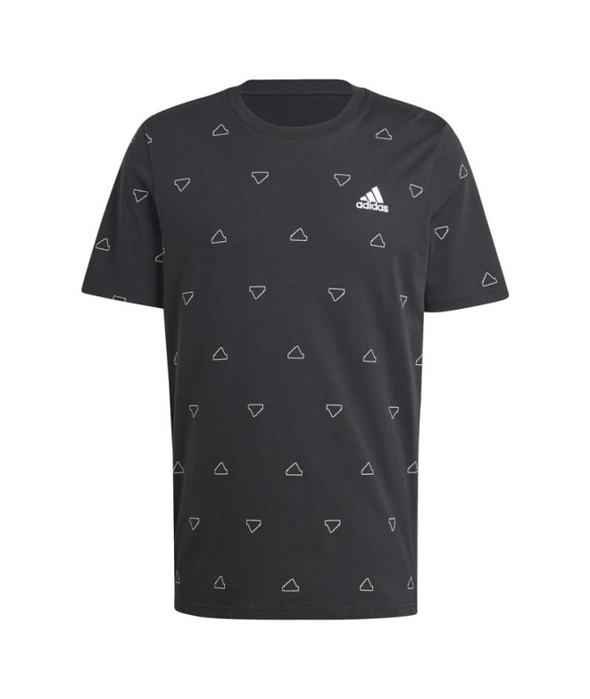 Camiseta adidas Essentials Monogram Hombre Negro