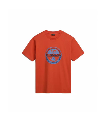 Camiseta Napapijri S-Bollo Ss 1 Naranja Hombre