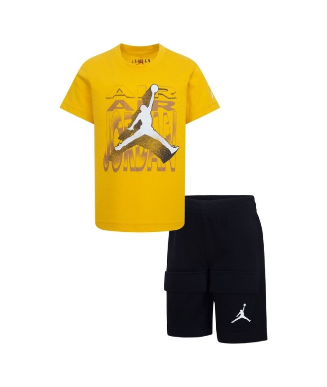 Conjunto Jordan Air 2 3D Ft Short Set Niño Negro