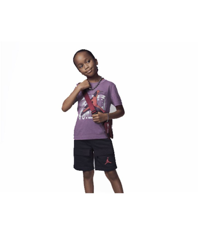 Conjunto Jordan Air 2 3D Ft Short Set Niño Morado