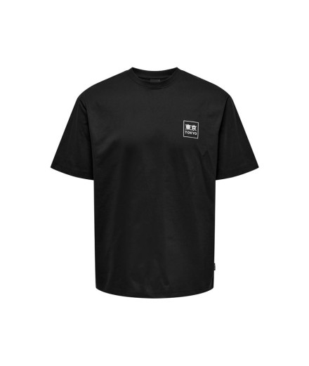 Camiseta Only & Sons Onskace Rlx Jap Negro Hombre