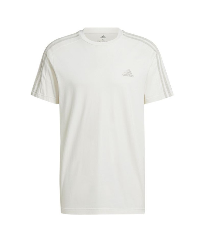 Camiseta adidas Essentials 3 Bandas Hombre Blanco