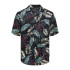 Camisa Only & Sons Corte Regular Cuello Cubano Negro Hombre