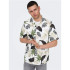 Camisa Only & Sons Corte Regular Cuello Cubano Blanco Hombre