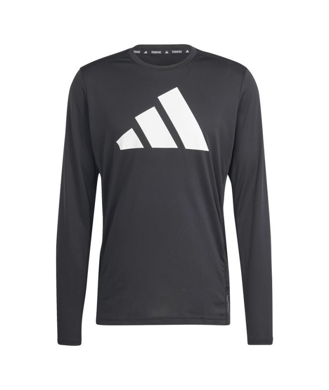 Camiseta de Running adidas Run It Ls Hombre Negro