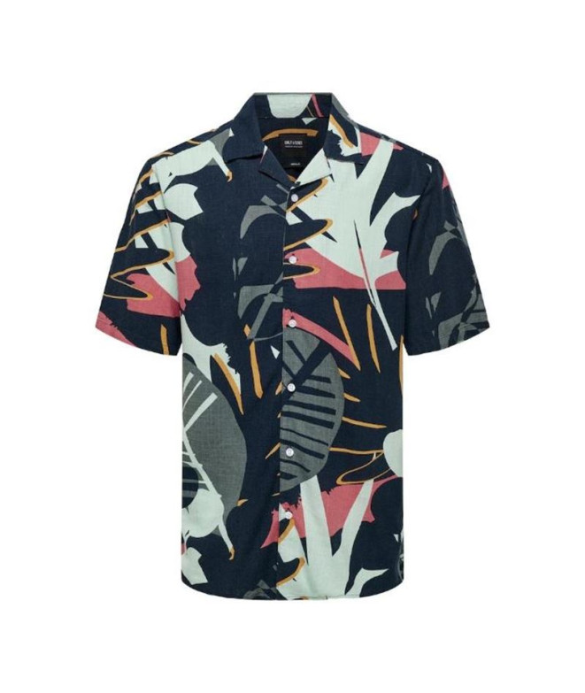 Camisa Only & Sons Onsbertil Reg Visc Linen...