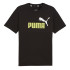 Camiseta Puma Essentials + 2 Col Negro amarilllo Hombre