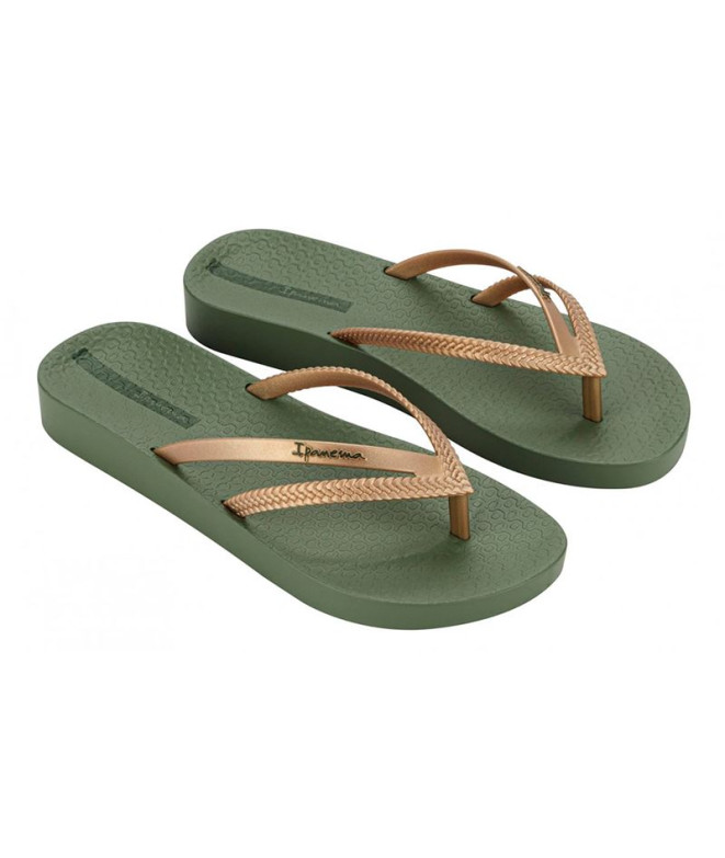 Chanclas Ipanema Bossa Soft V Mujer Verde/Oro