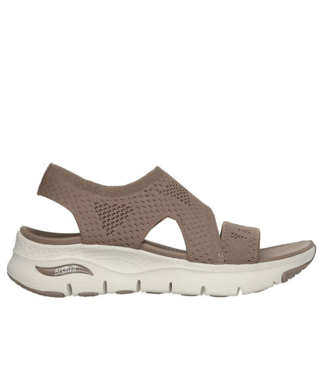 Sandalias Skechers Arch Fit Mujer Mocha Knit