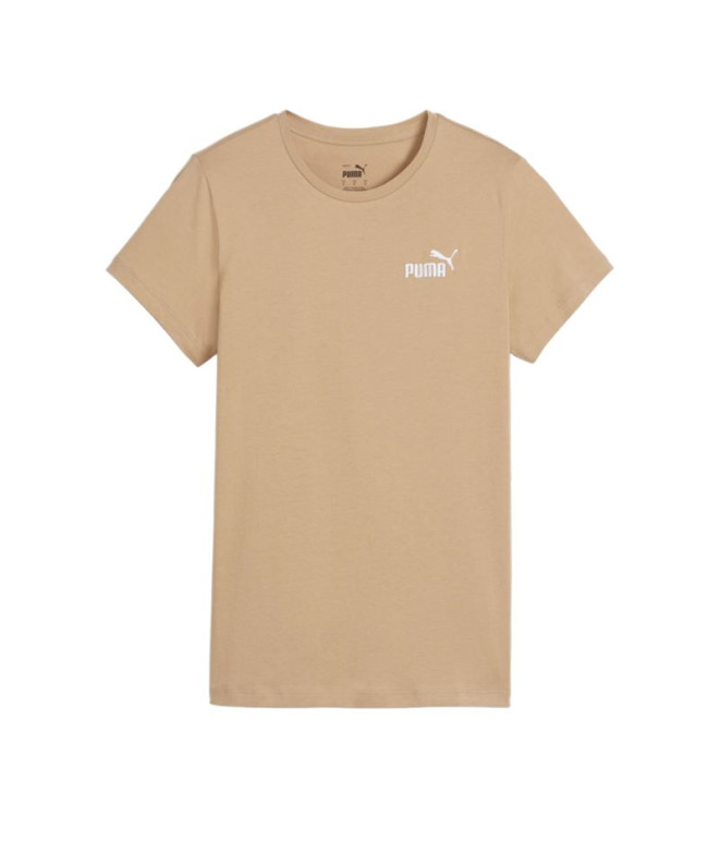 Camiseta Puma Essentials + Embroidery Marrón Mujer
