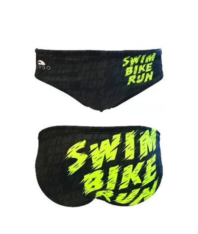 Bañador Natación Turbo Hombre Swim-Bike Run Negro