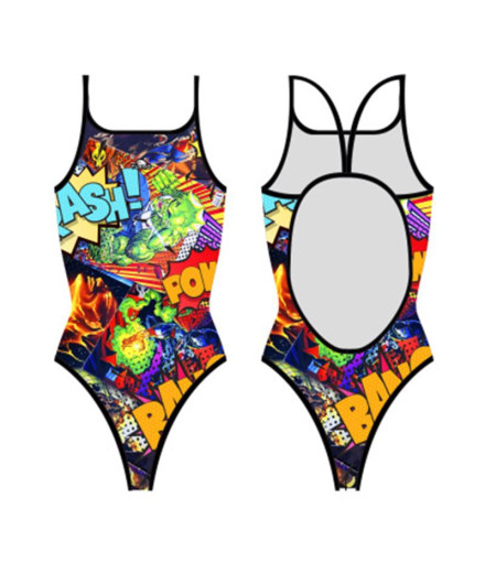 Bañador Turbo Tirante Fino Super Comic Naranja
