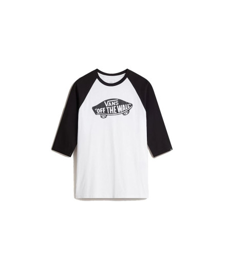 Camiseta Vans Style 76 Raglan Blanco/Negro Hombre