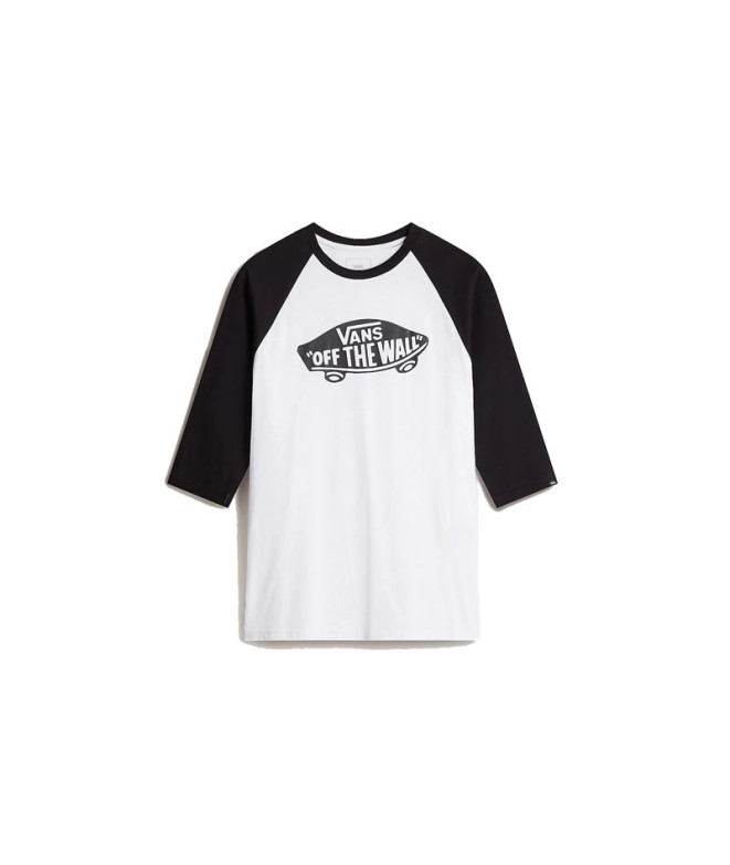 Camiseta Vans Style 76 Raglan Blanco/Negro Hombre