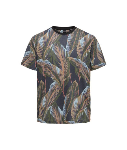 Camiseta Only & Sons Onskobe Reg Banana Leaf Black Hombre
