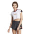 Camiseta adidas Tiro Cut 3 Bandas Cropped Mujer Blanco/Negro
