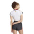 Camiseta adidas Tiro Cut 3 Bandas Cropped Mujer Blanco/Negro