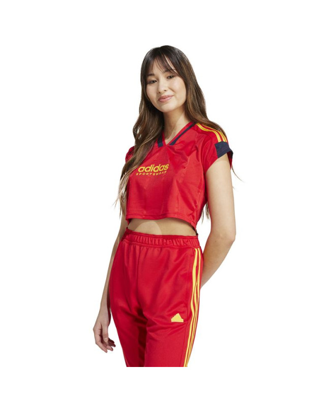 Camiseta adidas Tiro Cut 3 Bandas Cropped Mujer...