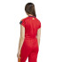 Camiseta adidas Tiro Cut 3 Bandas Cropped Mujer Rojo