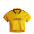 Camiseta adidas Tiro Cut 3 Bandas Cropped Mujer Naranja