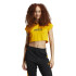 Camiseta adidas Tiro Cut 3 Bandas Cropped Mujer Naranja